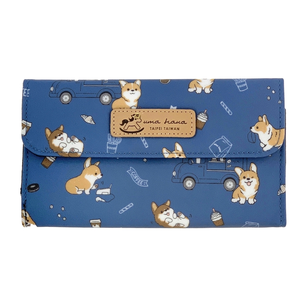 Waterproof Corgi & Coffee Multifunctional Trifold Wallet